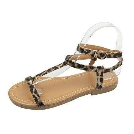 

iOPQO Women s sandals Women s Sandals Shoes Flat-Heel Fashion Buckle Strap Sandals Summer Shoes For Women Shoes Vintage Flat Zipper Grey 38