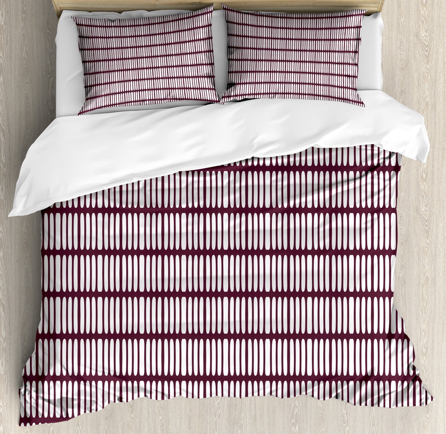 Geometric Duvet Cover Set Queen Size, Lady Fingers Biscuits Inspired