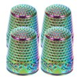 thumbnail image 1 of Miangastore 4pcs Sewing Thimbles Metal Thimbles For Hand Sewing Finger Protector Quilting Craft Accessories For Knitting Needlework Diy Tools, 1 of 9