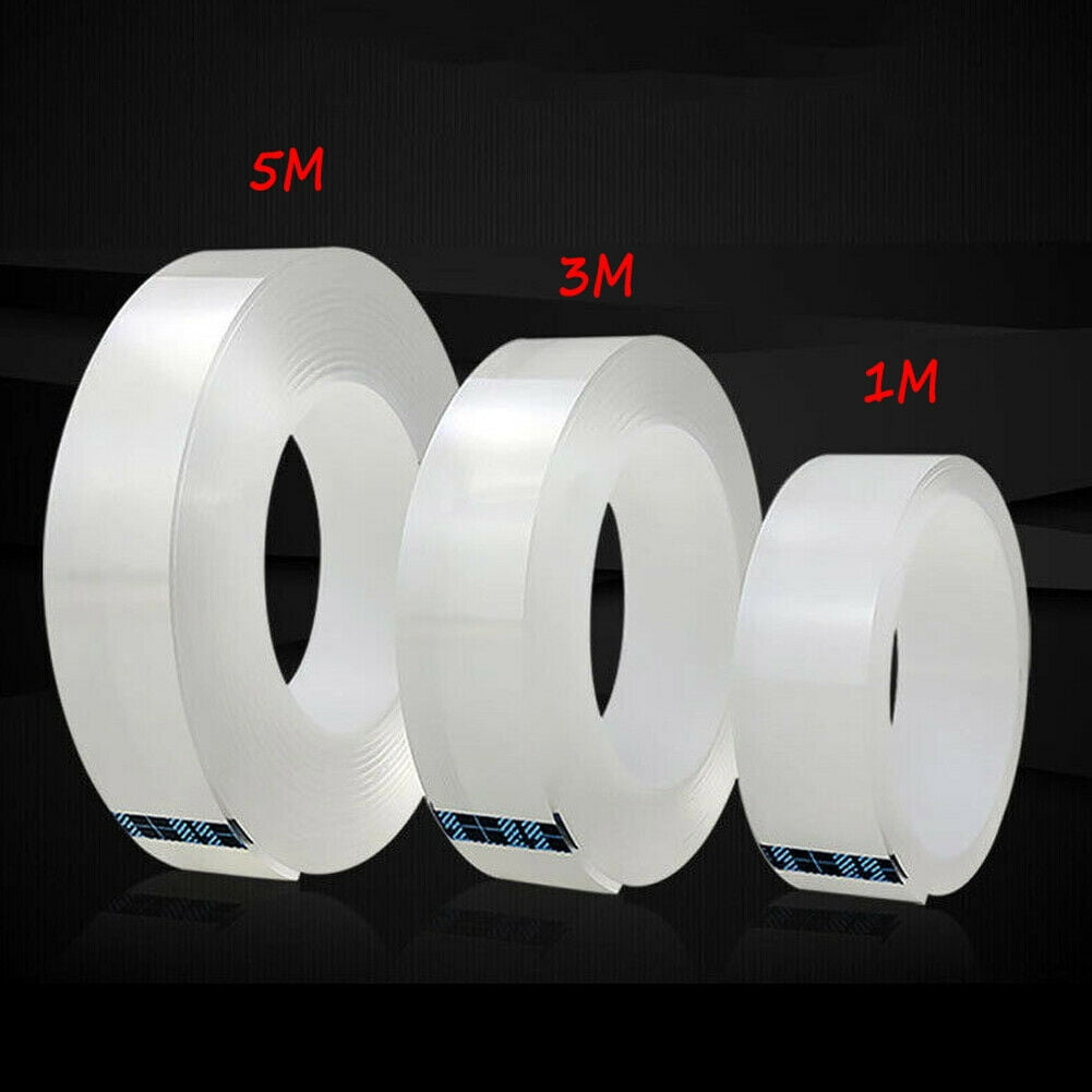Resuable Traceless Washable Adhesive Tape Removable Clear Gel Mat for Posters//Picture Frames//Carpet Double Sided Nano Gel Grip Tape