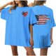 thumbnail image 1 of Camiseta de Cuello Redondo Impresa Delantera Y Trasera Del Día de la Independencia de las Mujeres, Tops Cortos Casuales para las Mujeres, 1 of 5