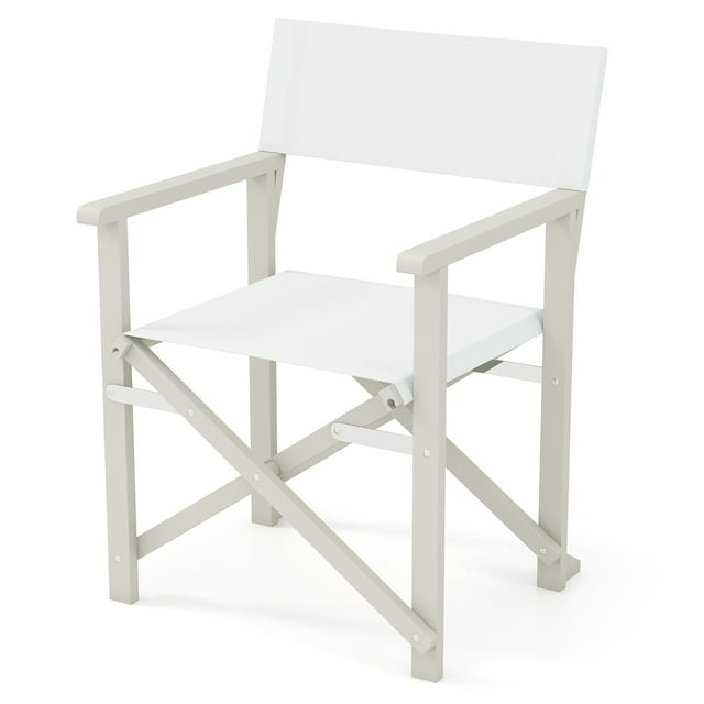 Gymax Folding Director Chair w/ Acacia Wood Frame & Machine Washable Oxford Fabric