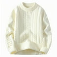 thumbnail image 1 of Rbaofujie Men Sweater Man Solid Color Pattern Intensification Warm Round Neck Base Shirt Blouse Beige Running Shirts for Men, 1 of 5
