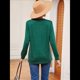 thumbnail image 4 of Camisas de Larga para Mujer, Otoño 2025, Estilo Henley, Elegantes, Casuales, Modernas, Camisetas Bonitas, Ropa. Verde Oscuro XXL, 4 of 10