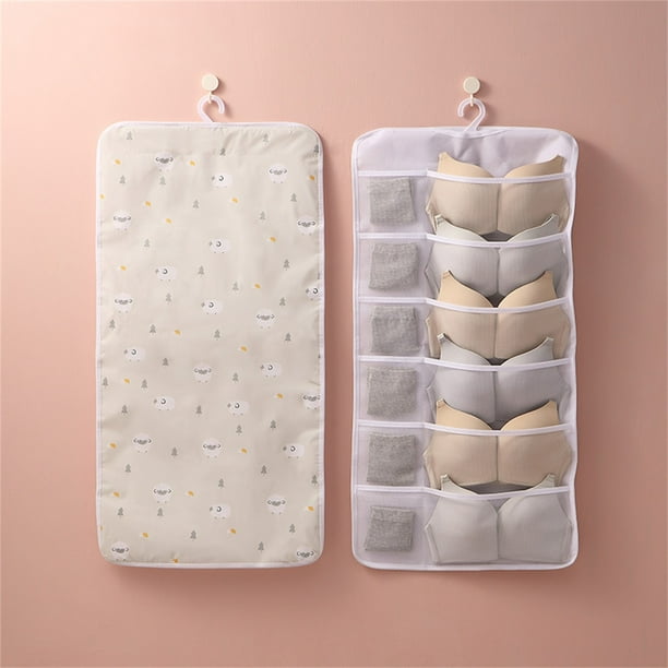 SMihono Closet Organizers and Storage for Clothes Non-woven Double-sided  Storage Bag Washable Wardrobe Multi-pocket Bra Hanging Bag Door Rear Socks  Storage Bag Storage Trunks and Bag 