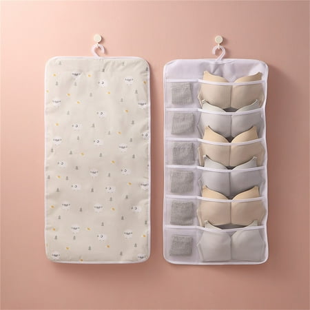 

Christmas Clearance! SuoKom Non-Woven Double-Sided Storage Bag Washable Wardrobe Multi-Pocket Bra Hanging Bag Door Rear Socks Storage Bag