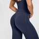 thumbnail image 4 of Leggings de entrenamiento for mujer, pantalones de Yoga sin costuras, de pierna ancha, acampanados, de cintura alta, suaves, sin costura frontal, gimnasio, Control de barriga, 4 of 5