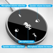 USB Conference Microphone with Speaker, Dual Channel Omnidirectional Speakerphone Computer Mic with 360 ° Voice Pickup