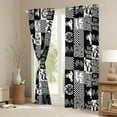 thumbnail image 3 of Dirt Bike Curtains for Bedroom Living Room (2 Panels, 52 x 84 Inch) Extreme Sports 30%-50% Blackout Curtainsative Racing Motocross Rider Buffalo Check Plaid Darkening Drapes Black White, 3 of 8