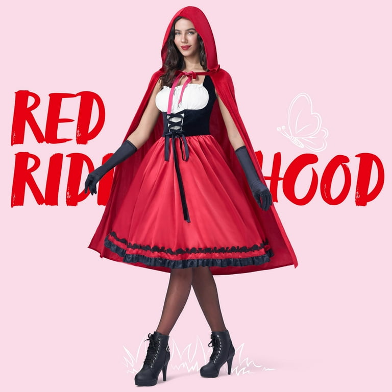 open lace back dress LUXE RED RIDING HOOD DRESS & CAPE SET main image 1