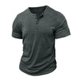 thumbnail image 4 of WIZUTIZ Mens Button Down Shirt Casual Short Sleeve Henley Tee Up Men Lightweight Soft Summer Style, 4 of 5