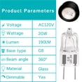 thumbnail image 3 of Bombillas YBEK G8 20W 120V blanco cálido 2700K paquete de 10, 3 of 7