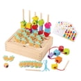 thumbnail image 2 of Juguete de secuenciación de cuentas de madera Montessori, juguetes de rompecabezas de combinación de colores, apilador de formas a juego, para niños, 2 of 9