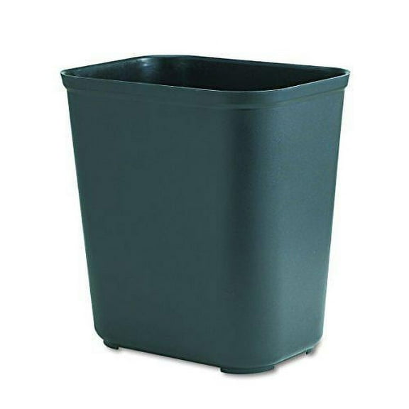 rubbermaid commercial fg254300bla fiberglass rectangular fire-resistant trash can, 7-gallon, black
