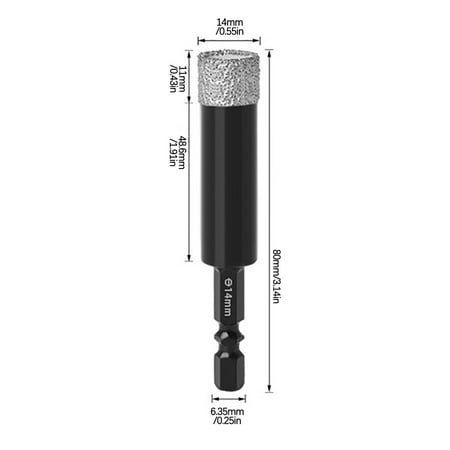

Self- Diamond Dry Drill Bit for Ceramic Tile Stone Glass Hard Materials (Not for Wood) Round Shank 5Mm 6Mm 8Mm 10Mm 12Mm 14Mm 16Mm Tool in Clearance