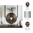 thumbnail image 3 of Sculpture Metal Iron Textured Circular Cutout Design Metallic Finish for Home Office Bedroom Living Room Glam Decor - 18" Black & Gold, 3 of 14