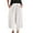 White, variant on GJSYRH Womens Linen Palazzo Capri Pants Boho Summer Smocked High Waist Wide Leg Casual Loose Trousers with Pockets Flowy Pants