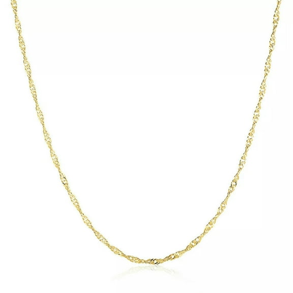 QQTDFG Yellow Gold Plated Necklace Chain 19 Inches 1MM Lobster Clasp B323-default