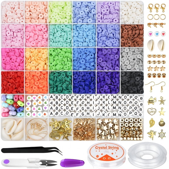 BESTSKY 6000 Clay Beads Bracelet Making Kit,24 Colors Beads for Friendship Bracelets,Clay Beads for Jewelry Making,Crafts Gifts for Girls