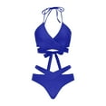 thumbnail image 2 of ZHYou Two Piece Swimsuits for Women Push Up Bikini Sets Wrap Bandage Bathing Suits,Blue,Size S, 2 of 4