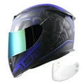thumbnail image 2 of 1Storm Motorcycle Full Face Helmet Street Bike Skull King HJK311 + One Extra Clear Shield; Skull Blue, 2 of 7