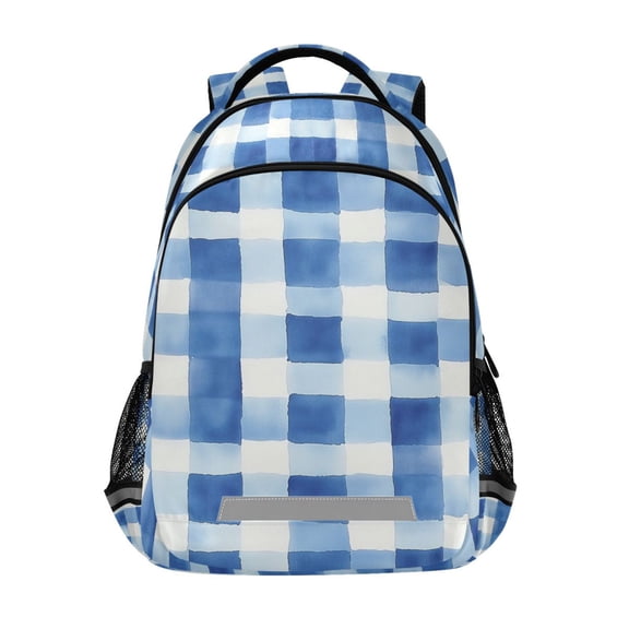 FORMRS Kids School Backpack Elementary Student Unisex Travel Bookbag with Reflective Stripes, Blue Plain
