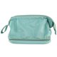thumbnail image 3 of Bolsa de maquillaje de nailon con diseño de gran apertura, gran capacidad, multifuncional, doble capa, color verde, pequeña, 3 of 14