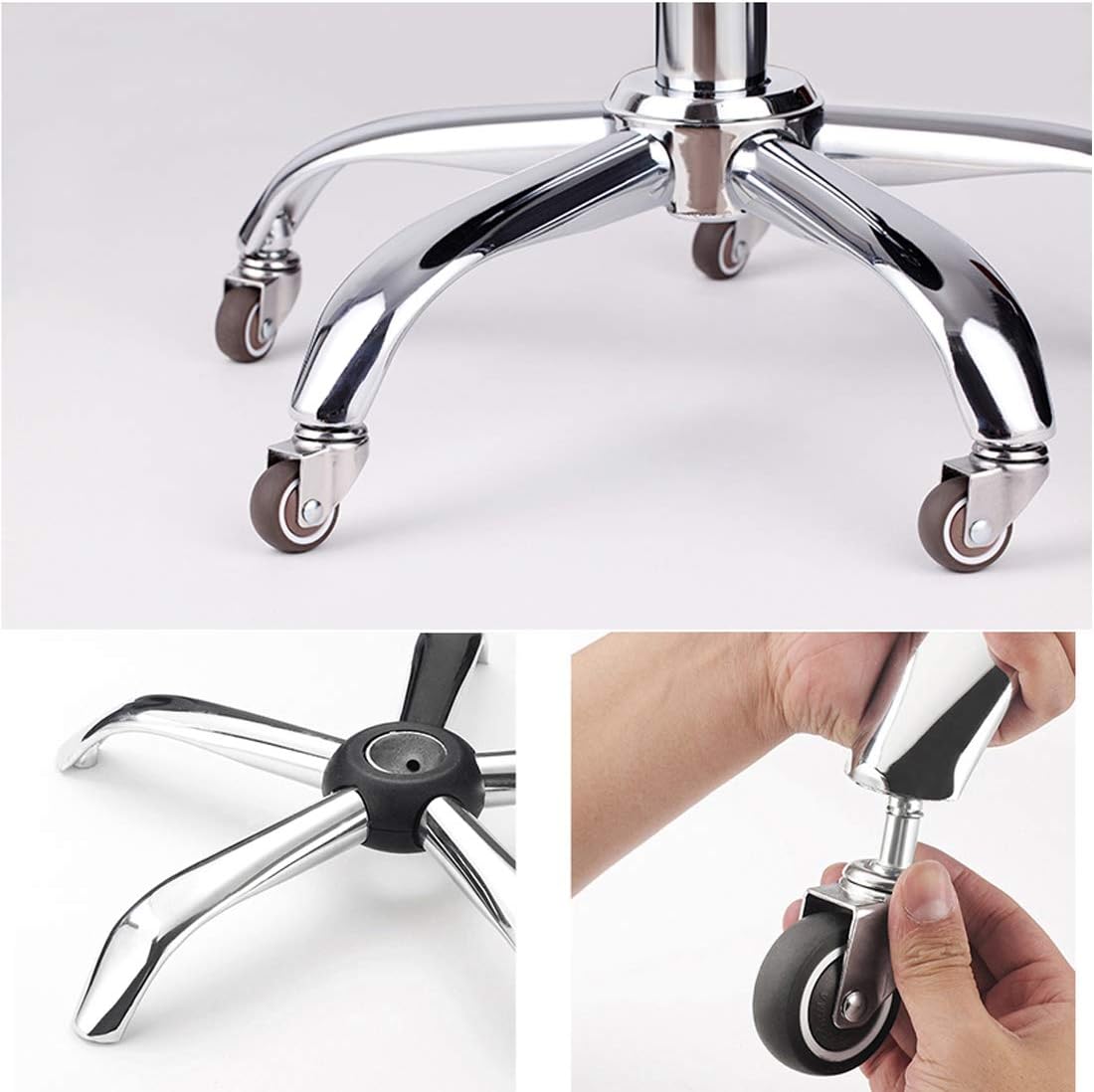 Gamvdout Plate Casters Office Chair Swivel Caster Wheels Replacement Universal Castors Wheels for Furniture Small Moving Caster Wheels Heavy Duty Trolley Wheels Castors 5Pcs Standard Stem 11x22mm (Gr