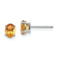 thumbnail image 1 of 14K White Gold 6x4mm Citrine Earrings, 1 of 2