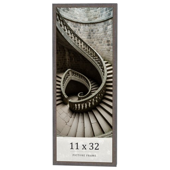 11x32 Frame Blue Kingsley Pewter Solid Wood Picture Frame Width 0.75 Inches |Interior Depth 0.5