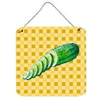 Carolines Treasures BB7199DS66 Cucumber on Basketweave Wall or Door Hanging Prints 6x6 multicolor