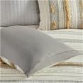 thumbnail image 7 of JERFIT 3-Piece Gray and Yellow Stripe Cotton Comforter Set with Pom Poms, Full Queen Bedding Set, Hypoallergenic & OEKO-TEX Certified, 7 of 7
