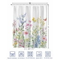 thumbnail image 4 of Split Shower Curtain for Transfer Bench, Spring Floral Fabric Shower Curtains for Bathroom, Colorful Watercolor Botanical Summer Tub Sliding Transfer Bench Waterproof Bath Curtains 72"x72", 4 of 9