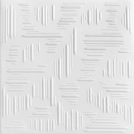 Country Wheat 1.6 ft. x 1.6 ft. Foam Glue-up Ceiling Tile in Plain White (21.6 sq. ft. /