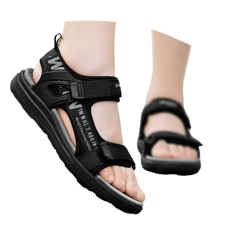 Huowey Boys Sandals Easy Snap Lock Water Sandals Adjustable Straps