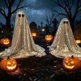 thumbnail image 3 of Halloween Ghost Decorations Sequin 9 Inch Cute Spooky Tabletop Figurine for Indoor Outdoor Home Party Yard Display, 3 of 8