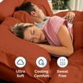 thumbnail image 6 of CGK Linens 6-Piece Extra Deep Pocket Sheet Set With Extra Matching Pillowcases - King Size Bed Sheets Fits 18"-24" Mattresses, Terracotta, 6 of 7