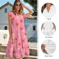thumbnail image 6 of Uorisanigo Red Strawberry Couple Matching Outfit Mens Button Down Shirt Size 6XL Lightweight Hawaiian Shirts Workwear and Womens Short Sleeve Dress with Pocket for Summer Spring, 6 of 7