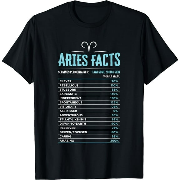 Aries Traits Facts Horoscope Zodiac Astrological Sign Gift T-Shirt