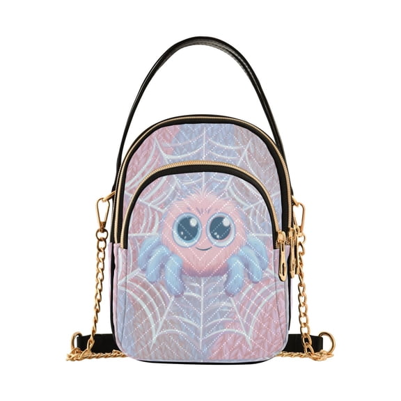 Leather Handbag Crossbody Bag Big-eyed Fuzzy Little Spider
