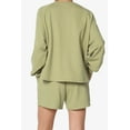 thumbnail image 2 of TheMogan Women's S~3X Cotton Terry Long Sleeve Oversized Top & Drawstring Shorts SET, 2 of 7