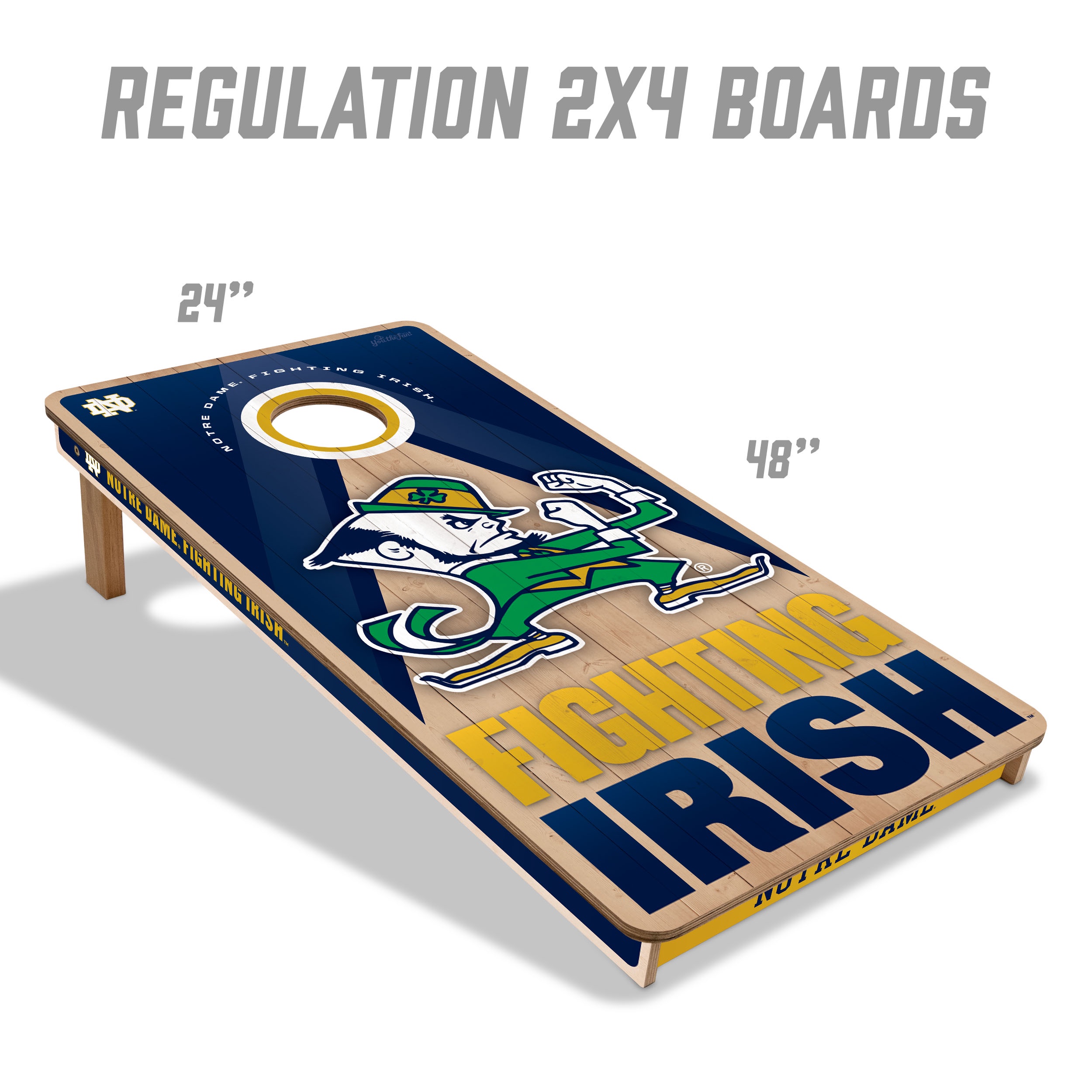YouTheFan NCAA Notre Dame Fighting Irish 2x4 Slogan Series Cornhole