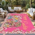 thumbnail image 2 of Pink Spring Easter Outdoor Rug for Patio/Deck/Porch, Non-Slip Large Area Rug 3 x 5 Ft, Bunny Eggs Floral Botanical Indoor Outdoor Rugs Washable Area Rugs, Reversible Camping Rug Carpet Runner, 2 of 8