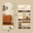 thumbnail image 5 of Anyrose 71.5"x 30" Arched Full Length Mirror Floor Mirror with Stand Wall-Mounted, Gold, 5 of 5
