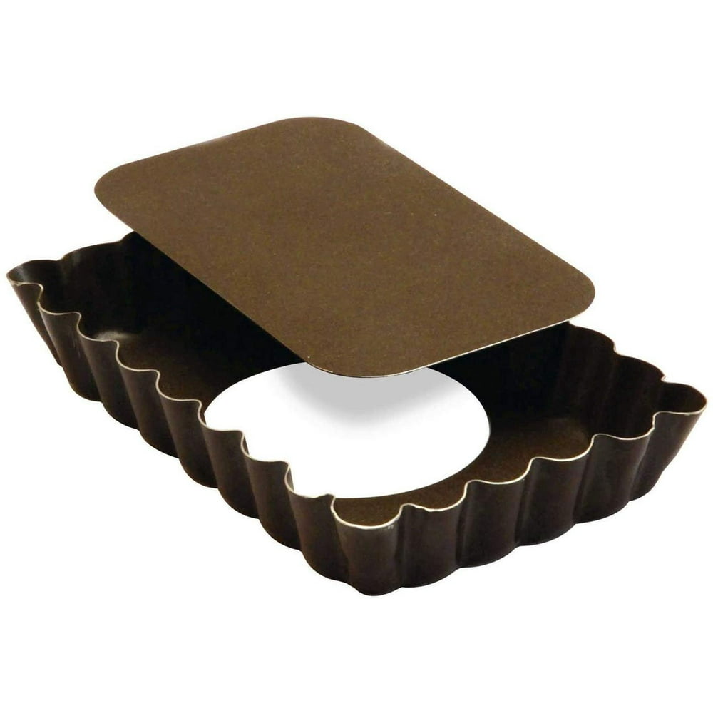 Gobel Small Rectangular Tart Pan Non Stick, Loose Removable Bottom