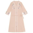 thumbnail image 5 of Aislor Girls Kids Muslim Islamic Abaya Long Sleeve Zipper Gown Middle East Girls Maxi Dress Pink 160, 5 of 7