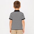 thumbnail image 4 of Kids' Short Sleeve Casual Polo Top Striped Weekend Polo Shirt Youth Collared Top, 4 of 5
