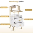 thumbnail image 3 of BarberPub Utility Cart with Storage Drawer and Tool Holders, Trolley Cart with Lockable Wheel, 3 of 10