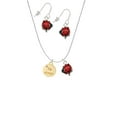 thumbnail image 2 of Delight Jewelry Goldtone Te Amo Disc Red Lucky Ladybug Necklace and Dangle Earrings Set, 2 of 6