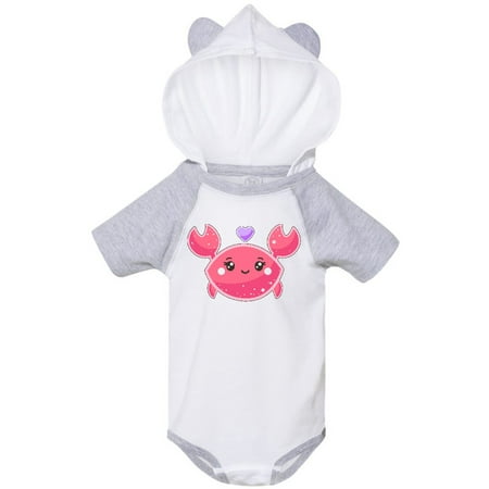 

Inktastic Cute Red Crab with Purple Heart Gift Baby Boy or Baby Girl Bodysuit